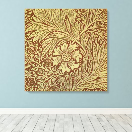 William Morris Marigold Blume Pattern Leinwanddruck (Insitu (Holzboden))