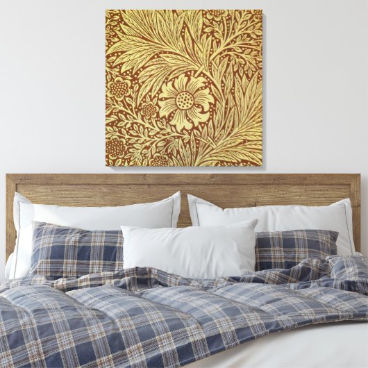William Morris Marigold Blume Pattern Leinwanddruck (Insitu (Schlafzimmer))