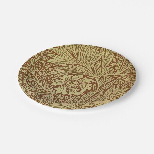 William Morris Marigold Blume Pattern Pappteller (Schrägansicht)