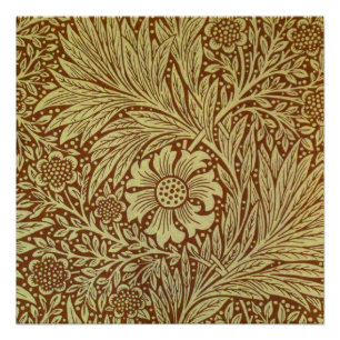 William Morris Marigold Blume Pattern Poster