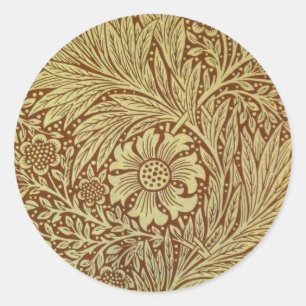 William Morris Marigold Blume Pattern Runder Aufkleber