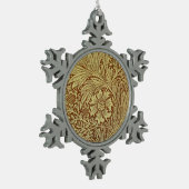 William Morris Marigold Blume Pattern Schneeflocken Zinn-Ornament (Links)