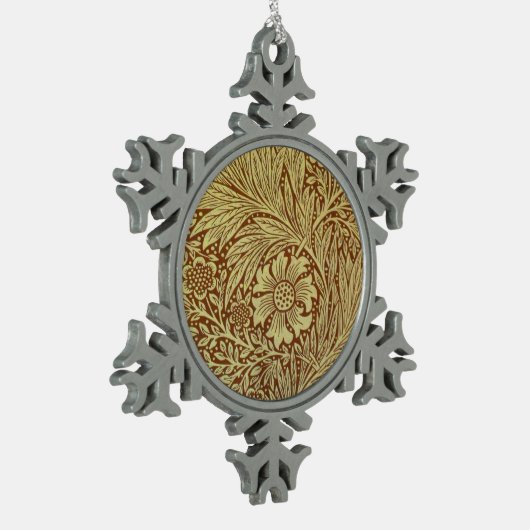 William Morris Marigold Blume Pattern Schneeflocken Zinn-Ornament (Links)