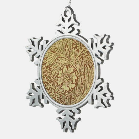 William Morris Marigold Blume Pattern Schneeflocken Zinn-Ornament (Rechts)
