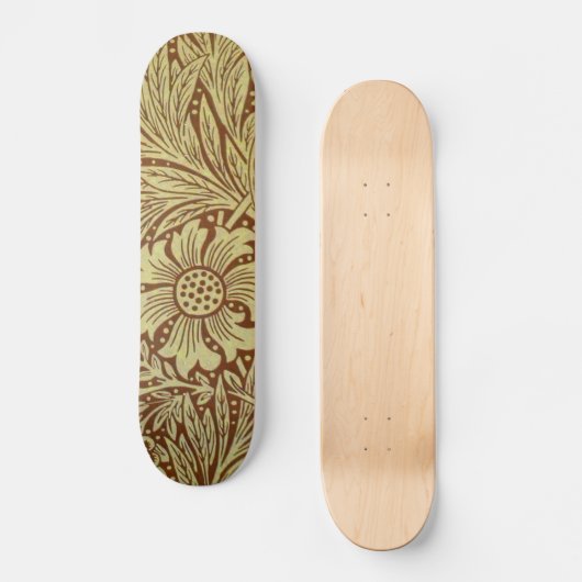 William Morris Marigold Blume Pattern Skateboard (Vorderseite)
