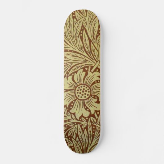William Morris Marigold Blume Pattern Skateboard (Vorderseite)