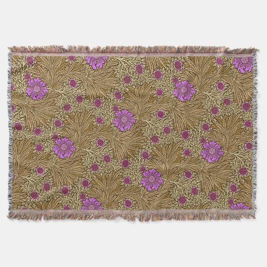 William Morris Marigold, Brown, Beige und Violet Decke (Vorderseite)