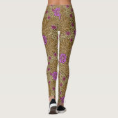 William Morris Marigold, Brown, Beige und Violet Leggings (Rückseite)