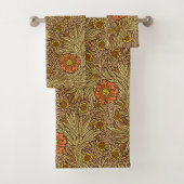 William Morris Marigold, Copper Brown und Orange Badhandtuch Set (Insitu)