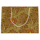 William Morris Marigold, Copper Brown und Orange Große Geschenktüte (Vorderseite)