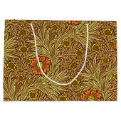 William Morris Marigold, Copper Brown und Orange Große Geschenktüte (Rückseite)