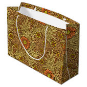 William Morris Marigold, Copper Brown und Orange Große Geschenktüte (Rückseite Schrägansicht)
