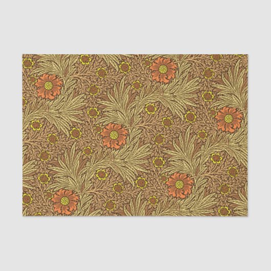 William Morris Marigold, Copper Brown und Orange Seidenpapier (Vorderseite)