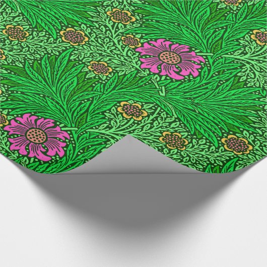 William Morris Marigold, Emerald Green & Fuchsia Geschenkpapier (Ecke)