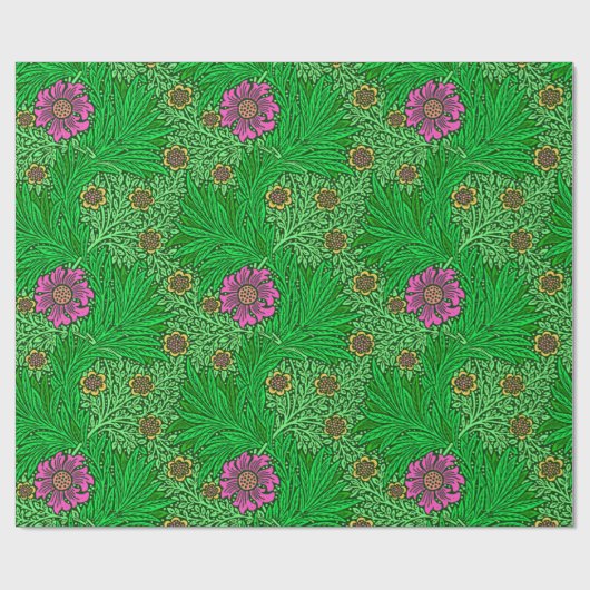 William Morris Marigold, Emerald Green & Fuchsia Geschenkpapier (Flach)