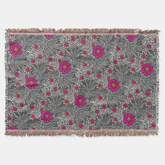 William Morris Marigold, grau / grau und weiß Decke (Vorderseite)