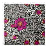 William Morris Marigold, grau / grau und weiß Fliese (Vorderseite)