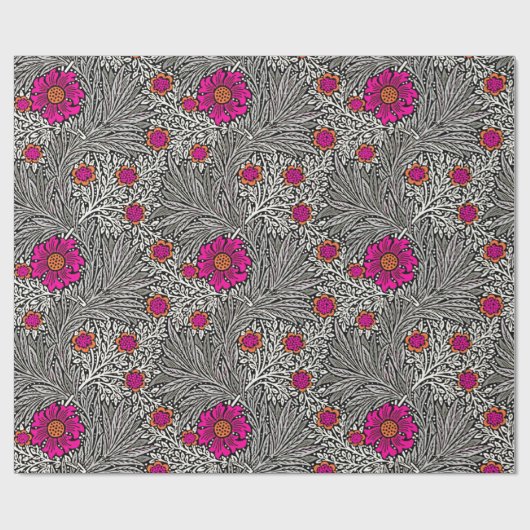 William Morris Marigold, grau / grau und weiß Geschenkpapier (Flach)