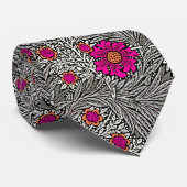 William Morris Marigold, Gray / Gray und Fuchsia Krawatte (Gerollt)