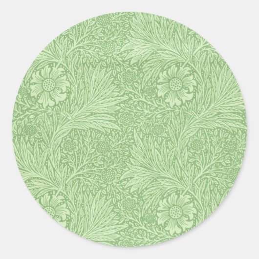 William Morris Marigold (grün) Runder Aufkleber (Vorderseite)