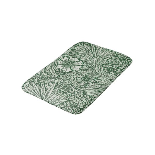 William morris marigold grüne Blume Badematte (Schrägansicht)