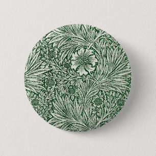 William morris marigold grüne Blume Button
