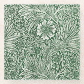 William morris marigold grüne Blume Glasuntersetzer (Vorderseite)