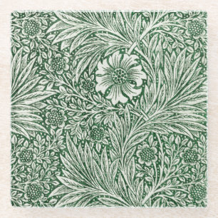 William morris marigold grüne Blume Glasuntersetzer
