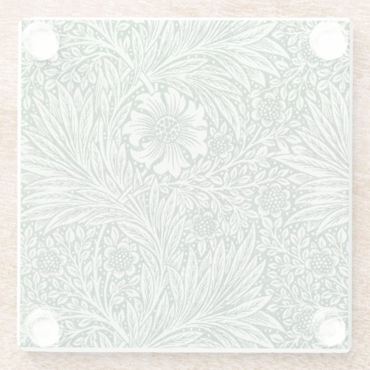 William morris marigold grüne Blume Glasuntersetzer (Rückseite)