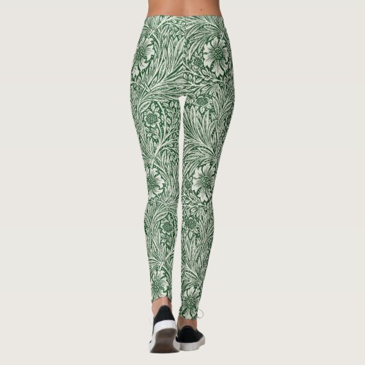 William morris marigold grüne Blume Leggings (Rückseite)