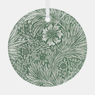 William morris marigold grüne Blume Ornament Aus Glas
