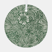 William morris marigold grüne Blume Ornament Aus Glas (Rückseite)