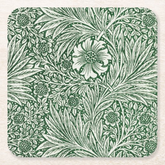 William morris marigold grüne Blume Rechteckiger Pappuntersetzer (Vorderseite)