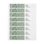 William morris marigold grüne Blume Rundum-Adressaufkleber (Bogen)