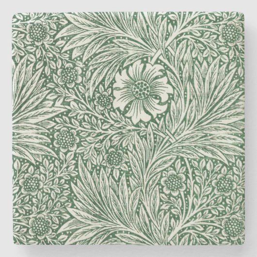 William morris marigold grüne Blume Steinuntersetzer (Vorderseite)