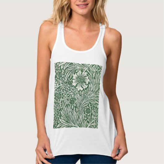 William morris marigold grüne Blume Tank Top (Vorderseite)