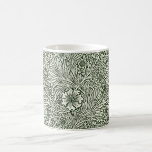 William Morris Marigold Grüne Florale Kunst Druck Kaffeetasse