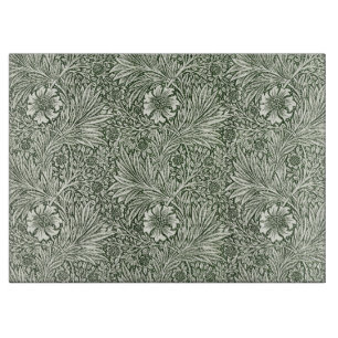 William Morris Marigold Grüne Florale Kunst Druck Schneidebrett