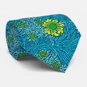 William Morris Marigold, Türkis & Cobalt Blue Krawatte (Gerollt)
