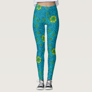 William Morris Marigold, Türkis & Cobalt Blue Leggings