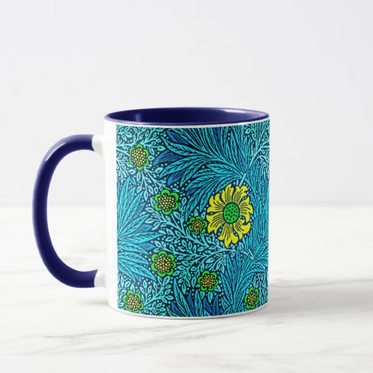 William Morris Marigold, Türkis & Cobalt Blue Tasse (Links)