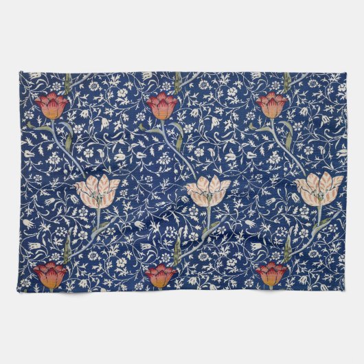 William Morris Medway Blaue Blüten Geschirrtuch (Horizontal)