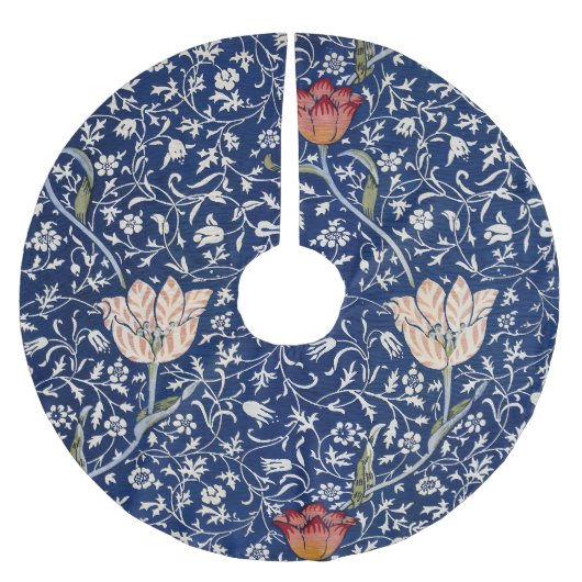 William Morris Medway Blaue Blüten Polyester Weihnachtsbaumdecke (Vorderseite)