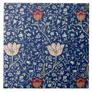 William Morris Medway Blaue Tulpe Florale Kunst Fliese
