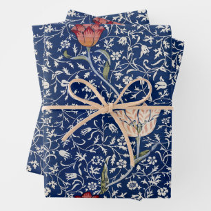William Morris Medway Blaues Blumenmuster Geschenkpapier Set