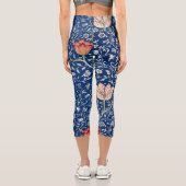 William Morris Medway Blue Blume Classic Capri Leggings (Rückseite)