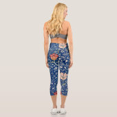 William Morris Medway Blue Blume Classic Capri Leggings (Rückseite)