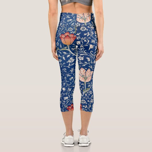 William Morris Medway Blue Floral Capri Leggings (Rückseite)