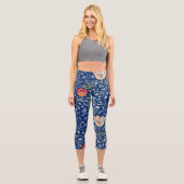 William Morris Medway Blue Floral Capri Leggings (Vorderseite)