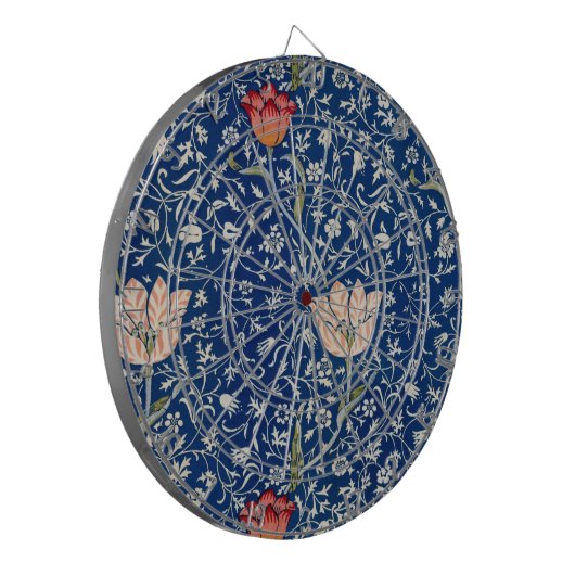 William Morris Medway Blue Floral Dartscheibe (Vorderseite Links)
